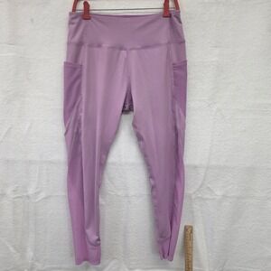 Cali Sport Women Purple High Waisted Mesh Pocket Athletic Leggings XL